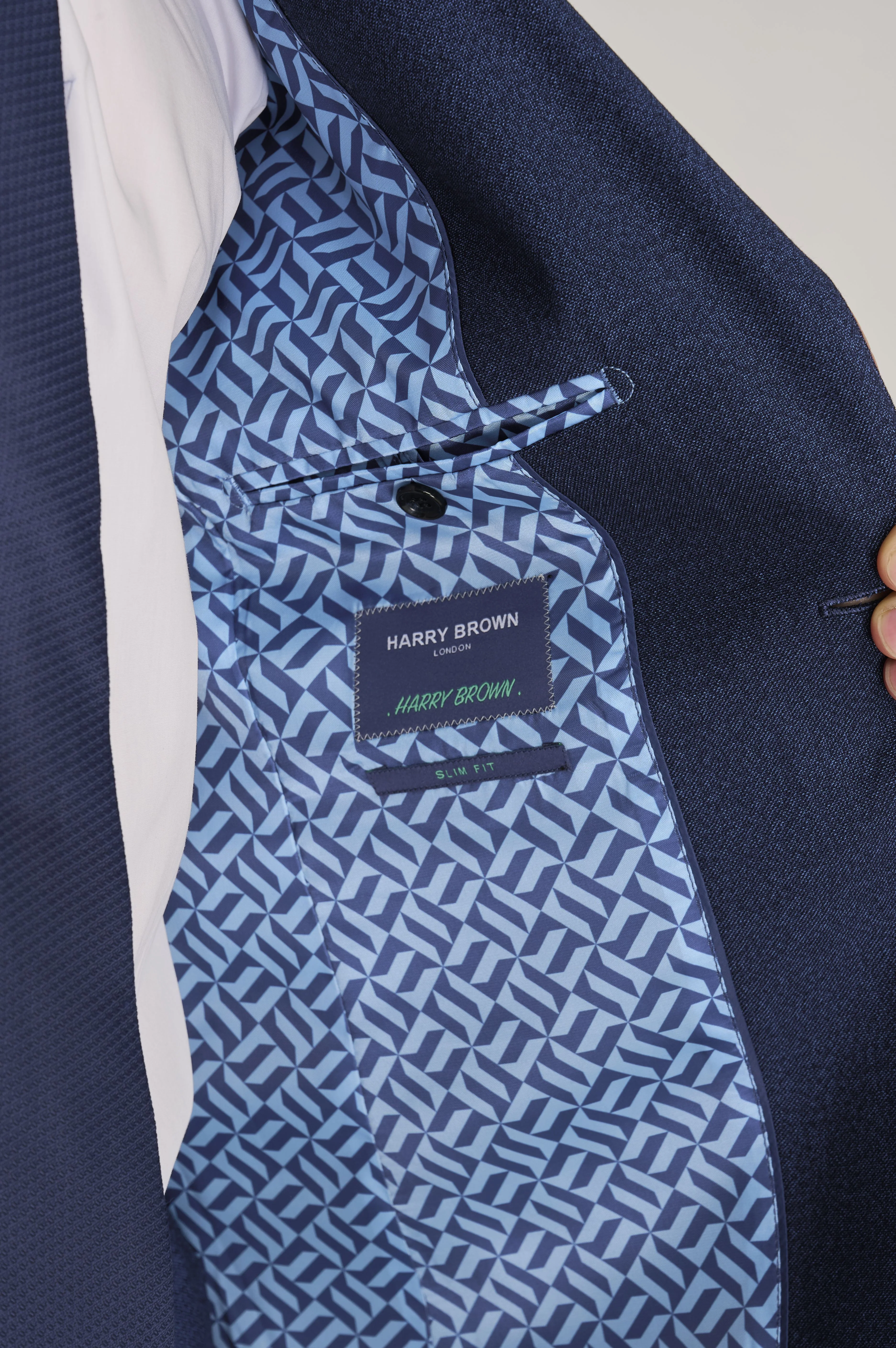 Archie Melange Slim Fit Suit Jacket in Blue - Image 6