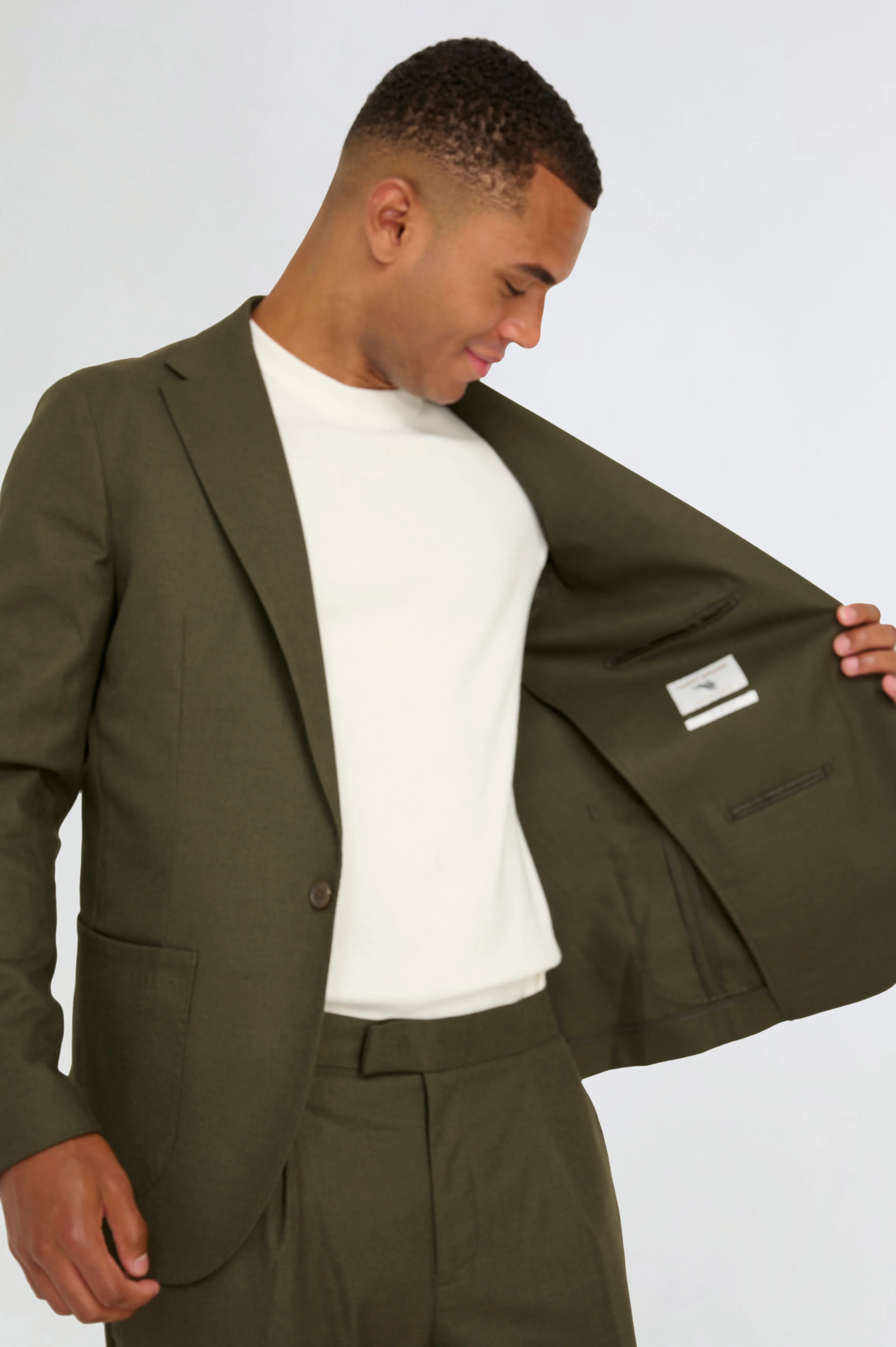 Arthur Flannel Blazer in Khaki - Image 5